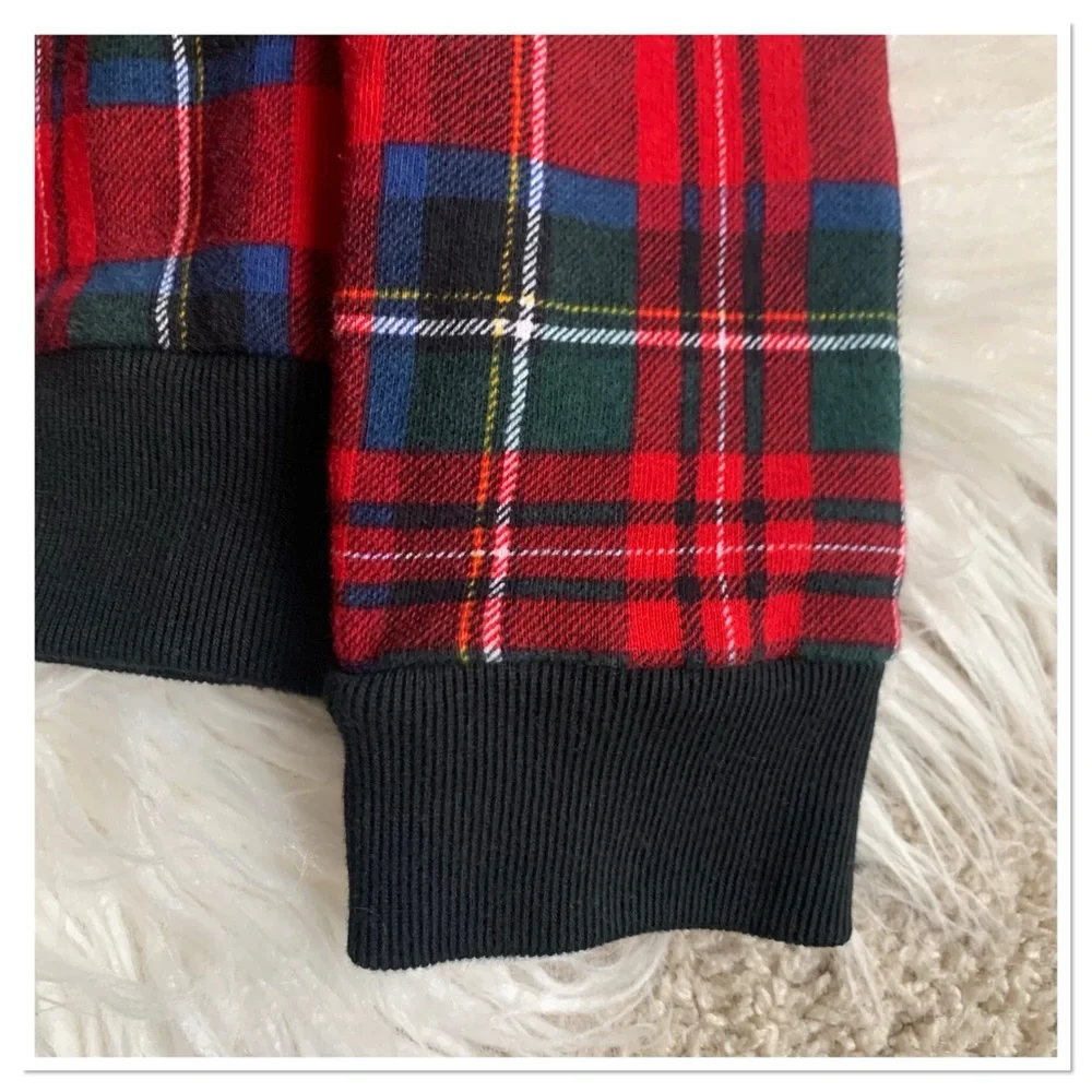 Polo Ralph Lauren Buffalo Check Plaid Crewneck Sweater Red Multicolor Size M